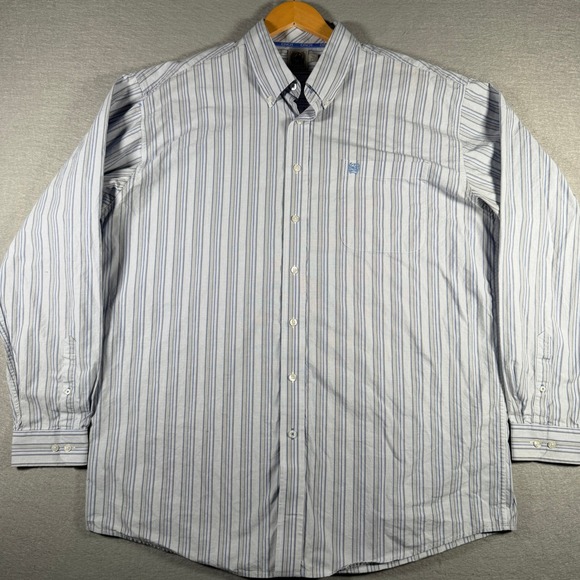 Cinch Other - Cinch Mens Blue White Striped Western Button Down Shirt XL MT10321188